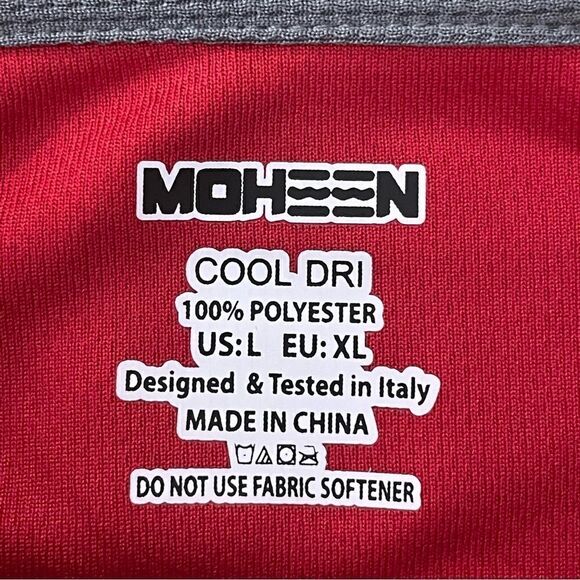 Moheen Cool Shirt Mens Large Red Dri Short Sleeve Polo UPF 50 Outdoor Hiking - Picture 8 of 11